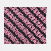 Couverture Polaire Rose Abstrait sur noir (Devant (Horizontal))