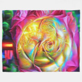 Couverture Polaire Rose arc-en-ciel psychédélique (Devant (Horizontal))