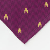 Couverture Polaire Rose avec l'or Accent Houndstooth Blanche en polai (Coin)