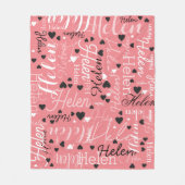 Couverture Polaire rose avec une pointe de blanc et de noir (Devant)