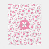 Couverture Polaire rose blanc ceinturon sport balls motif (Devant)