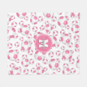 Couverture Polaire rose blanc ceinturon sport balls motif (Devant (Horizontal))