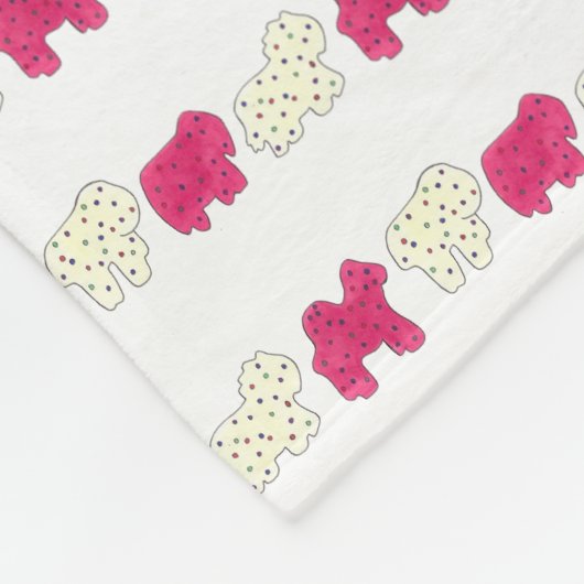 Couverture Polaire Rose Blanc Cirque Zoo Animaux Cookies Crackies (Coin)
