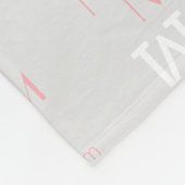 Couverture Polaire Rose/blanc moderne monogrammed gris (Coin)