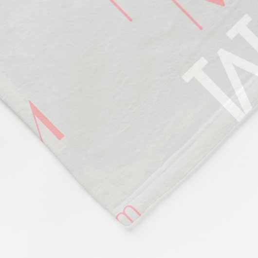 Couverture Polaire Rose/blanc moderne monogrammed gris (Coin)