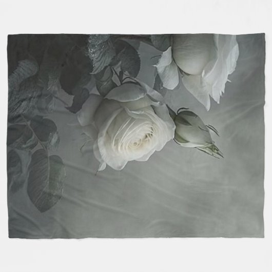 Couverture Polaire Rose blanche (Devant (Horizontal))
