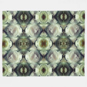 Couverture Polaire Rose blanche Floral Motif Abstrait (Devant (Horizontal))