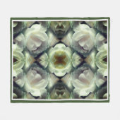 Couverture Polaire Rose blanche Floral Motif Abstrait (Devant (Horizontal))