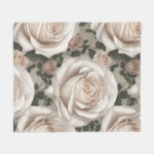 Couverture Polaire Rose blanche vintage (Devant (Horizontal))