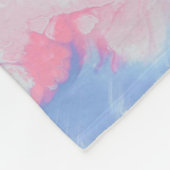 COUVERTURE POLAIRE ROSE BLEU ET BLANC PEINTURE ABSTRAITE (Coin)