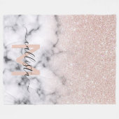 Couverture Polaire Rose brillant Parties scintillant or  Marbre Ombre (Devant (Horizontal))