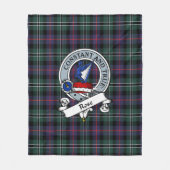 Couverture Polaire Rose Chasse Moderne Clan Badge Tartan Plaid (Devant)