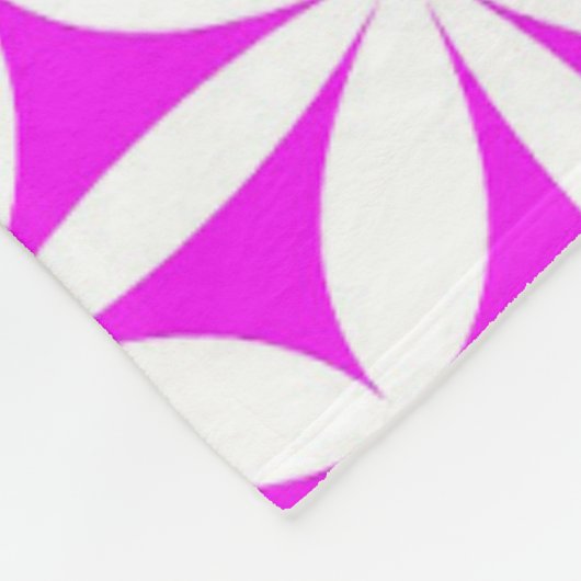 Couverture Polaire Rose chaud moderne / Impression Fleur rétro (Coin)