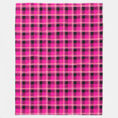 Couverture Polaire Rose chaud, noir et jaune plaid (Devant)