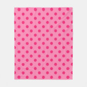 Couverture Polaire Rose Chaud Sur Pois Rose Design Motif (Devant)