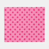 Couverture Polaire Rose Chaud Sur Pois Rose Design Motif (Devant (Horizontal))
