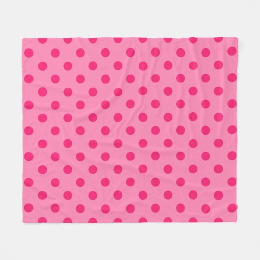 Couverture Polaire Rose Chaud Sur Pois Rose Design Motif (Devant (Horizontal))