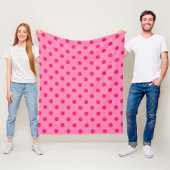 Couverture Polaire Rose Chaud Sur Pois Rose Design Motif