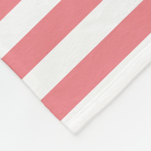 COUVERTURE POLAIRE ROSE CLAIR CLASSIQUE STRIPÉ (Coin)