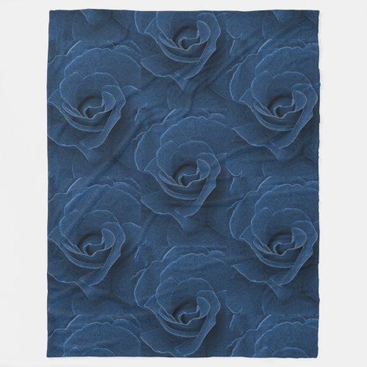 Couverture Polaire Rose de bleu de velours (Devant)