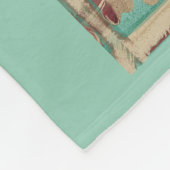 Couverture Polaire Rose de Boho Modern Fleur de Lis Deco, crème, Aqua (Coin)