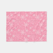 Couverture Polaire Rose de flocons de neige (Devant (Horizontal))