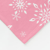 Couverture Polaire Rose de flocons de neige (Coin)