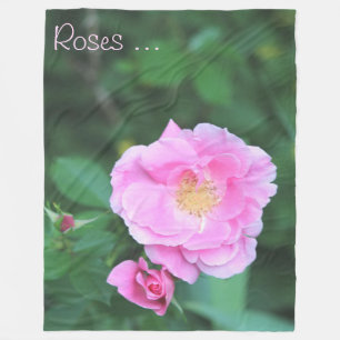 Couverture Polaire Rose de jardin rose