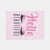 Couverture Polaire Rose de maquillage de cils bonjour beau (Devant (Horizontal))