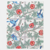 Couverture Polaire Rose d'Escalades & Petit Oiseau, William Morris (Devant)