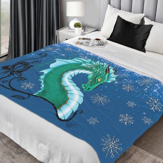 Couverture Polaire Rose d'hiver Dragon