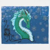 Couverture Polaire Rose d'hiver Dragon (Devant (Horizontal))