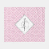 Couverture Polaire Rose Dusky Monogramme Preppy En Carrelage Diamant  (Devant (Horizontal))