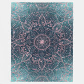 Couverture Polaire Rose élégant Gold Mandala Blue Nebula Stars (Devant)