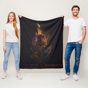 Couverture Polaire rose en feu