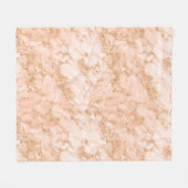 Couverture Polaire Rose en marbre parties scintillant d'or abstrait (Devant (Horizontal))