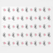 Couverture Polaire Rose et avion (Devant (Horizontal))