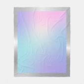 Couverture Polaire Rose et bleu ombre avec bordure argent (Devant)