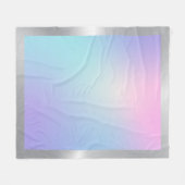 Couverture Polaire Rose et bleu ombre avec bordure argent (Devant (Horizontal))