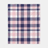 Couverture Polaire Rose et marine Plaid, à damiers, tartan sans soudu (Devant)