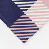 Couverture Polaire Rose et marine Plaid, à damiers, tartan sans soudu (Coin)