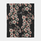 Couverture Polaire Rose et vert doux d'inspiration baroque (Devant)