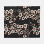 Couverture Polaire Rose et vert doux d'inspiration baroque (Devant (Horizontal))