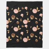Couverture Polaire Rose Floral Gold (Devant)