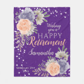 Couverture Polaire Rose Floral Retraite Peony pourpre (Devant)