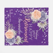 Couverture Polaire Rose Floral Retraite Peony pourpre (Devant (Horizontal))