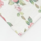 Couverture Polaire Rose Florale Rose Chic Usé (Coin)