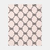 Couverture Polaire Rose flush Moderne Luxe Fille Monogramme Initiale (Devant)