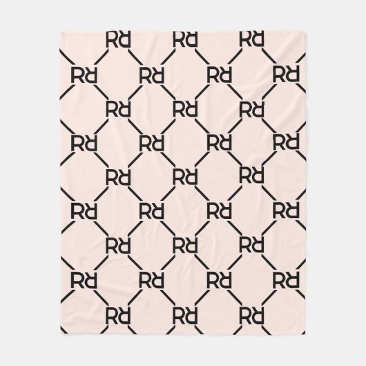 Couverture Polaire Rose flush Moderne Luxe Fille Monogramme Initiale (Devant)