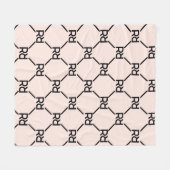 Couverture Polaire Rose flush Moderne Luxe Fille Monogramme Initiale (Devant (Horizontal))